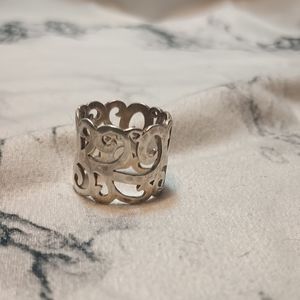 Sterling Silver Filigree Ring Size 10